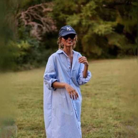 Mamene Phoebe Shirt Dress Navy Stripe - Picture 2 of 8